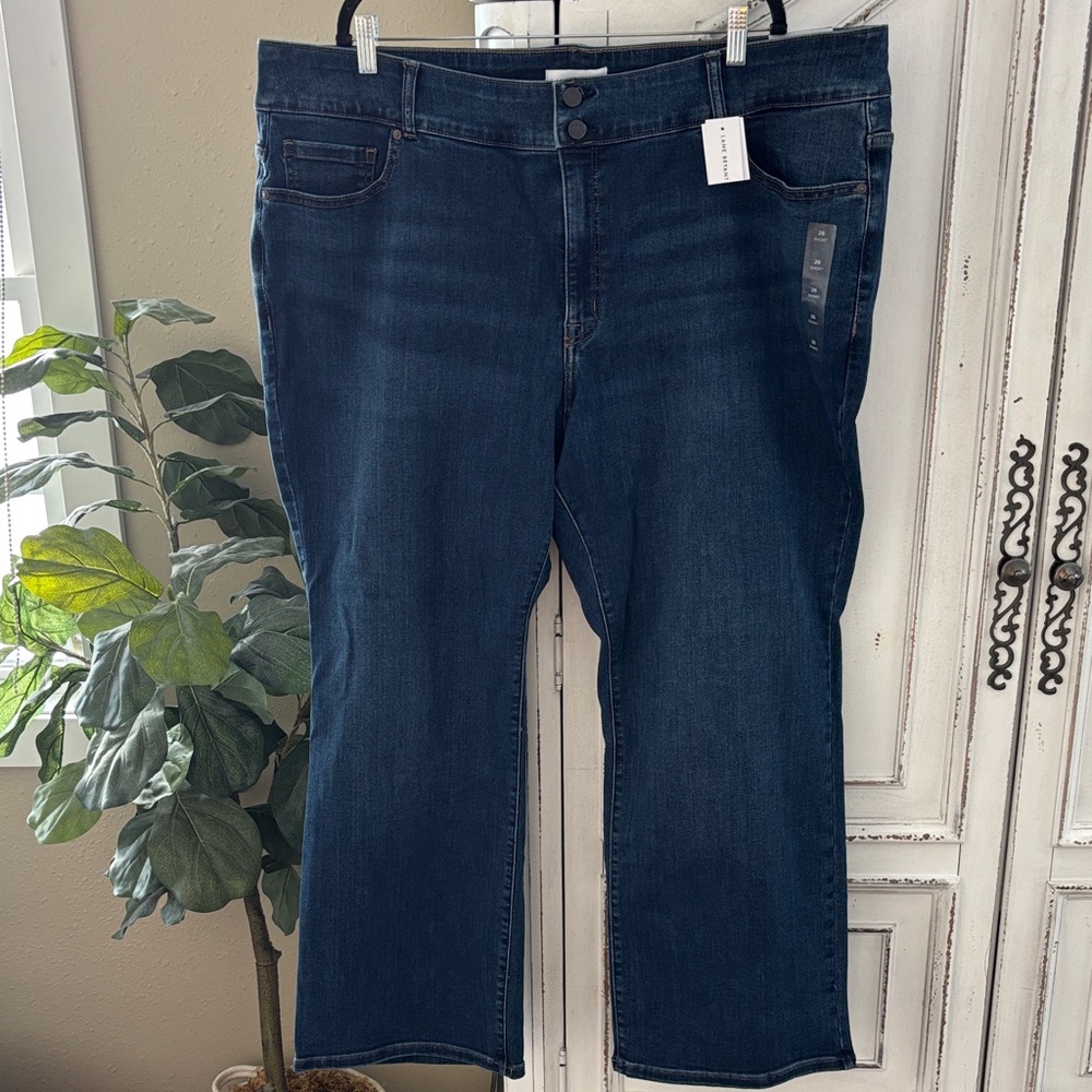 Lane Bryant NWT Med Wash Tighter Tummy Boot High-Rise Jeans Womens Size 26 Short